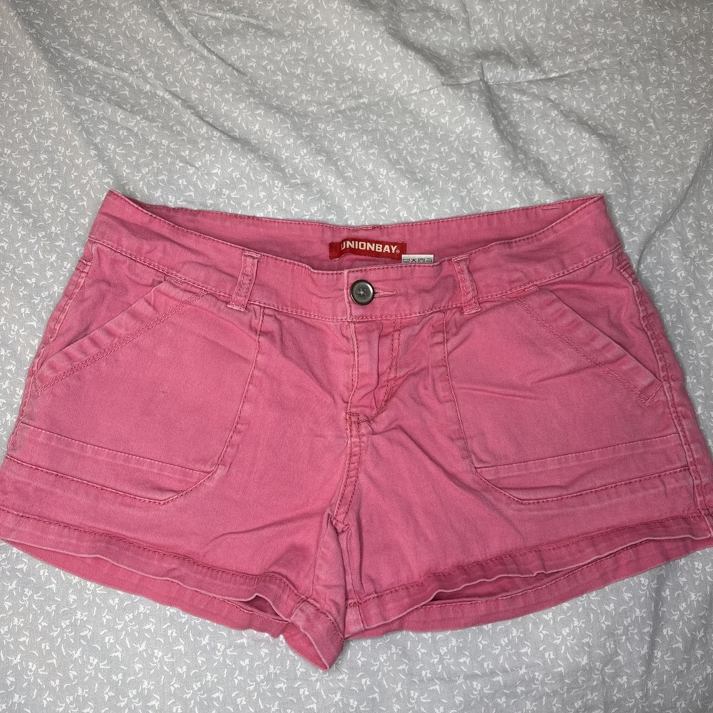 Unionbay Pink Shorts | Size 9 | Hot Pink Coral Y2K Cuffed Denim Style